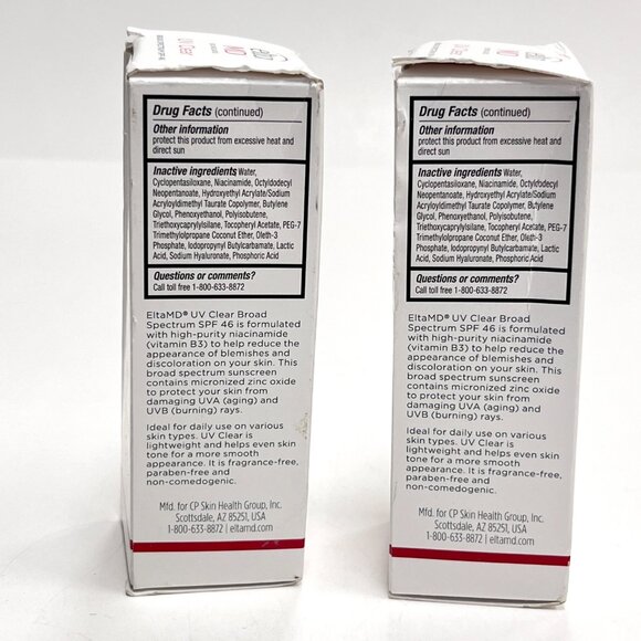 Lot of 2 Elta MD Skincare UV Clear SPF 46 Face Sunscreen Exp 2027 READ - Picture 5 of 7